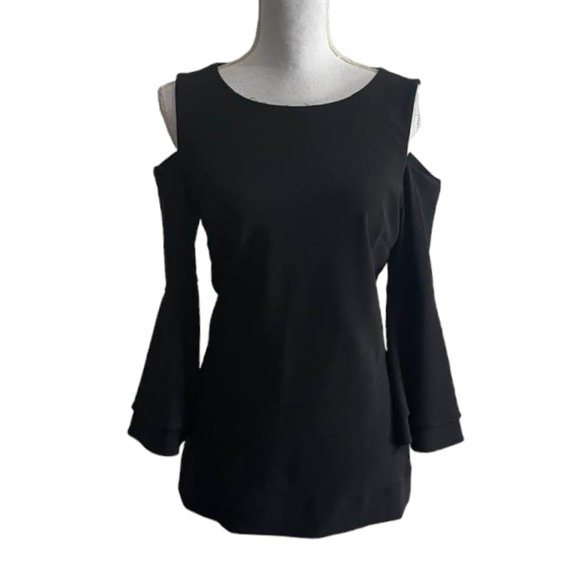 Boston Proper Travel Collection Cold Shoulder Double Ruffle Long Sleeves… - Picture 12 of 16